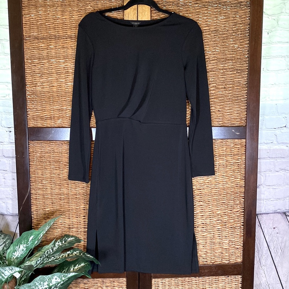 Ann Taylor Black Long-Sleeve Sheath Dress
